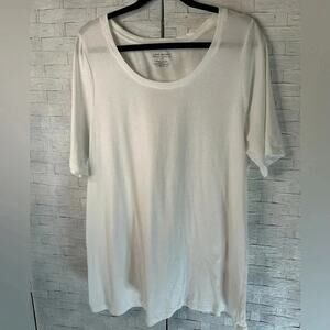 Lane Bryant Womens white T-shirt plus size long casual summer beach layer look